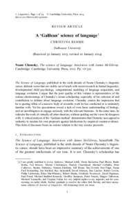 J. Linguistics, Page  of . © Cambridge University Press  doi:./S RE VIEW AR TICLE  A ‘Galilean’ science of language1