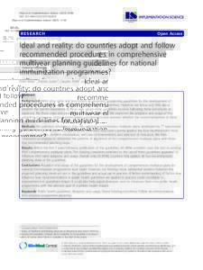 Ideal and reality: do countries adopt and follow recommended procedures in comprehensive multiyear planning guidelines for national immunization programmes?