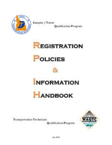 Sampler / Tester Qualification Program Registration Policies &