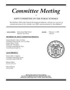 Committee Meeting of JOINT COMMITTEE ON THE PUBLIC SCHOOLS 