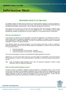 Microsoft Word - Information Sheet - Information about X-ray operators