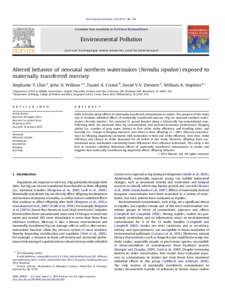 Altered behavior of neonatal northern watersnakes (Nerodia sipedon) exposed to maternally transferred mercury