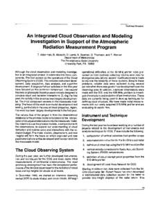 Radio acoustic sounding system / Cirrus cloud / Cloud / Wind profiler / Wave cloud / Parametrization / Atmospheric sciences / Meteorology / Weather radars