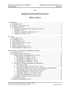 Michigan Environmental Law Deskbook Second Edition Michigan Environmental Protection Act Chapter 14