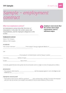 TFT Sample  tft-earth.org Sample - employment contract