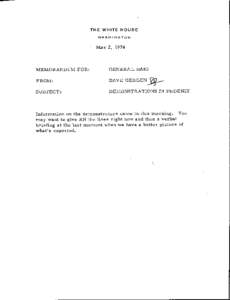 Memorandum for General Haig Re: Demonstrations in Phoenix, May 2, 1974