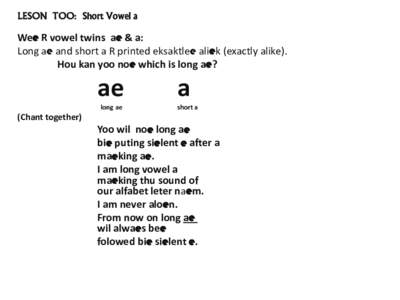 Linguistics / Phonetics / Vowels / Vowel length / Open front unrounded vowel
