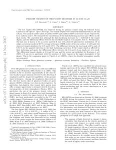 Preprint typeset using LATEX style emulateapj vPRIMARY TRANSIT OF THE PLANET HD189733B AT 3.6 AND 5.8 µM arXiv:0711.2142v1 [astro-ph] 14 Nov 2007