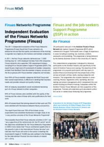 Finuas News  Finuas Networks Programme Finuas and the Job-seekers Independent Evaluation of the Finuas Networks