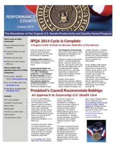 SummerWho’s in the VA SPQA SPQA 2014 Cycle is Complete