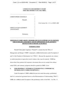 Case 1:11-cv[removed]ABJ Document 17 Filed[removed]Page 1 of 27  UNITED STATES DISTRICT COURT FOR THE DISTRICT OF COLUMBIA ____________________________________ CHRISTOPHER SOGHOIAN