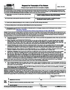 4506-T  Request for Transcript of Tax Return Form (Rev. September 2013)