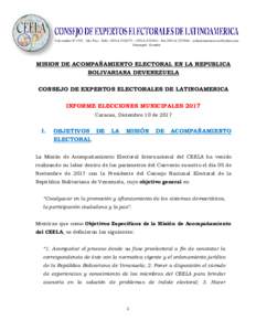 9 de octubre Nº 1703 · 2do. Piso · Telfs – ( · Fax ·  Guayaquil - Ecuador MISION DE ACOMPAÑAMIENTO ELECTORAL EN LA REPUBLICA BOLIVARIANA