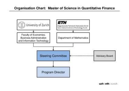 Organisation Chart: Master of Science in Quantitative Finance  Faculty of Economics, Business Administration and Information Technology