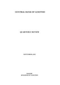 CENTRAL BANK OF LESOTHO  QUARTERLY REVIEW SEPTEMBER, 2013