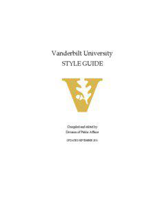 Vanderbilt University STYLE GUIDE