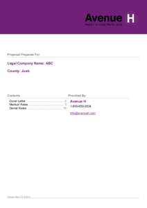 Proposal Prepared For:  Legal Company Name: ABC County: Juab  Contents