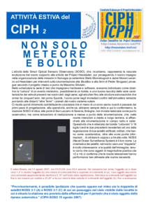 Comitato Italiano per il Progetto Hessdalen  CIPH 2 NON SOLO METEORE E BOLIDI