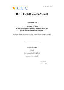 ISSN[removed]DCC | Digital Curation Manual