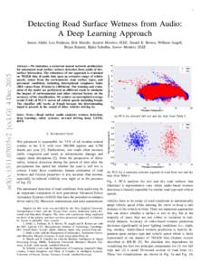 1  Detecting Road Surface Wetness from Audio: A Deep Learning Approach  10