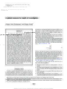 GEOPHYSICS, VOL. 77, NO. 4 (JULY-AUGUST 2012); P. WB171–WB177, 6 FIGSGEO2011A global measure for depth of investigation  Anders Vest Christiansen1 and Esben Auken2