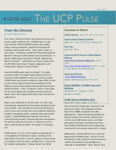 April[removed]From the Director By Emily CoBabe-Ammann  This month, UCAR launched a new website to serve as its