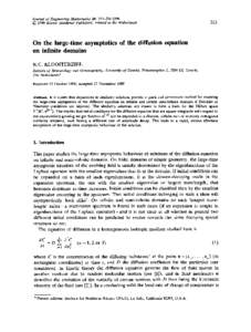 Journal of Engineering Mathematics 24: 1990 Kluwer Academic Publishers. Printed in the NetherlandsOn the large-time asymptotics of the diffusion equation