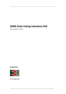 EMRS State Voting Intentions Poll November 2014 Prepared by  th