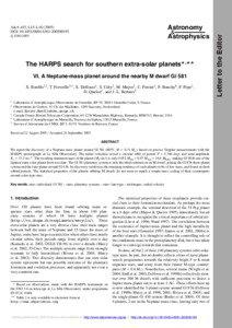 c ESO[removed]The HARPS search for southern extra-solar planets