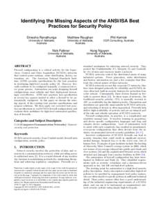 Identifying the missing aspects of the ANSI/ISA best practices for security policy