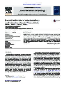 Journal of Contaminant Hydrology–21  Contents lists available at ScienceDirect Journal of Contaminant Hydrology journal homepage: www.elsevier.com/locate/jconhyd