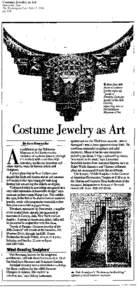 Costume Jewelry as Art  Stonesifer, Jene The Washington Post; Feb 17, 1994 pg. E28