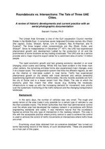 Roundabouts vs. Intersections: The Tale of Three UAE Cities. A review of historic developments and current practice with an