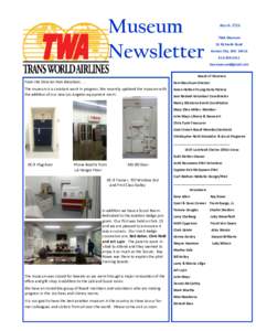 Museum Newsletter March 2016 TWA Museum 10 Richards Road