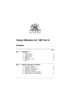 New South Wales  Young Offenders Act 1997 No 54 Contents Page