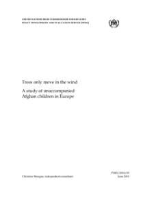 UNHCR - study of unaccompanied Afghan children in Europe