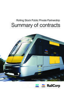Rolling Stock Public Private Partnership  Summary of contracts
