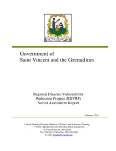 Government of Saint Vincent and the Grenadines Regional Disaster Vulnerability Reduction Project (RDVRP) Social Assessment Report
