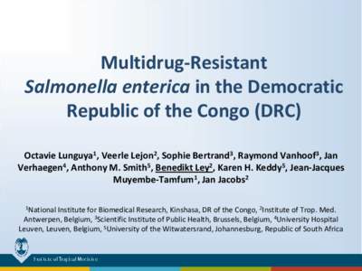 Multidrug-Resistant Salmonella enterica spp. in the Democratic Republic of the Congo (DRC)