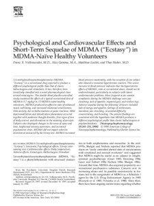 Psychological and Cardiovascular Effects and Short-Term Sequelae of MDMA (“Ecstasy”) in MDMA-Naïve Healthy Volunteers