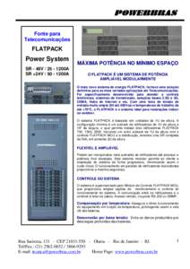 Fonte para Telecomunicações FLATPACK  Power System