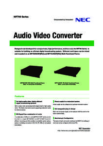 MF700 Series  Audio Video Converter Designed and developed for compact-size, high performance, and low cost, the MF700 Series is suitable for building an efficient digital broadcasting system. Different card types can be