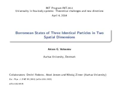 Borromean States of Three Identical Particles in Two Spatial Dimensions