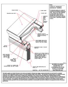 Building Envelope Design Guide: Sloped Glazing - Isometric of Condensate Flow Path at Gutter Rafter Detail