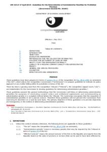 GN 323 of 17 April 2015: Guidelines for the Determination of Administrative Penalties for Prohibited Practices (Government Gazette NoDEPARTMENT OF ECONOMIC DEVELOPMENT  Effective 1 May 2015
