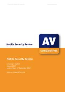 Product Review: Mobile Security ‐ August 2012      