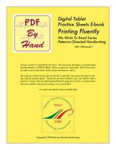 Digital Tablet Practice Sheets E-book Printing Fluently We Write To Read Series Peterson Directed Handwriting