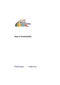 Ways to Sustainability  Final Report Public Part