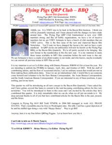 Bacon Bits Quarterly Newsletter from the Flying Pigs QRP Club, International  January 2005 Flying Pigs QRP Club – BBQ Bacon Bits Quarterly