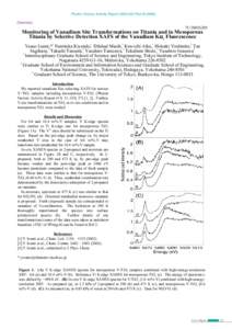 Photon Factory Activity Report 2004 #22 Part BChemistry 7C/2002G285  Monitoring of Vanadium Site Transformations on Titania and in Mesoporous